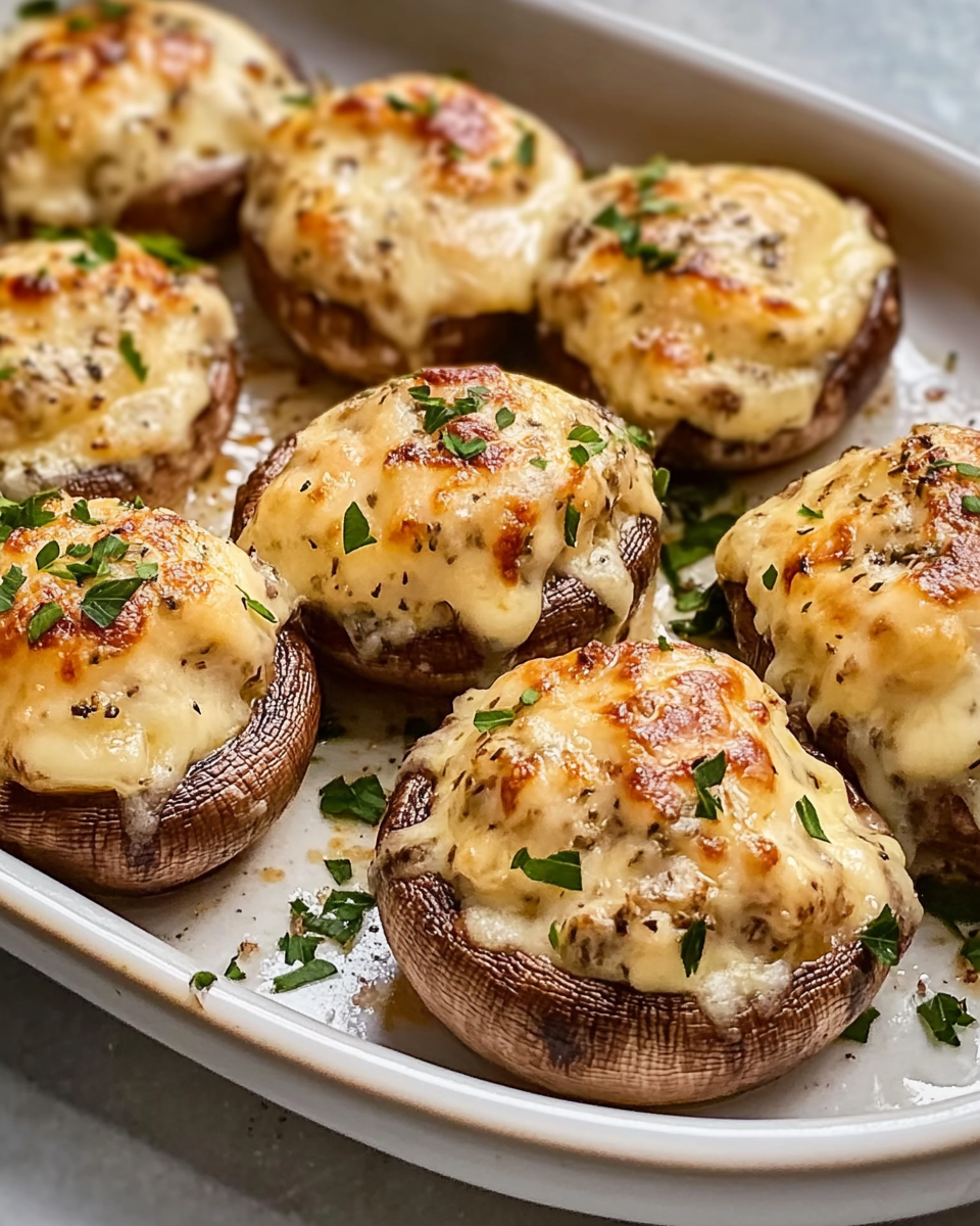 Stuffed Mushrooms with Cheese and Herbs