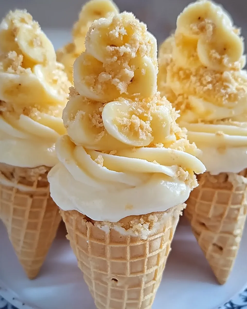 Banana Pudding Cheesecake Cones