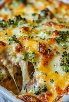 Broccoli Cheese Casserole with Savory Ham