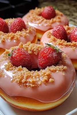 Freshly Glazed Strawberry Crunch Donuts