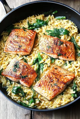 One Skillet Salmon with Lemon Orzo