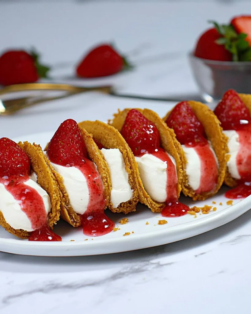 Strawberry Cheesecake Dessert Tacos