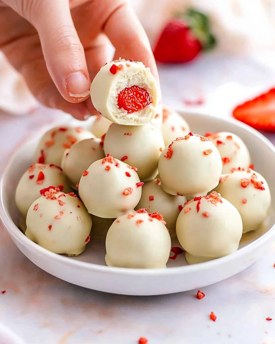 Strawberry White Chocolate Truffles