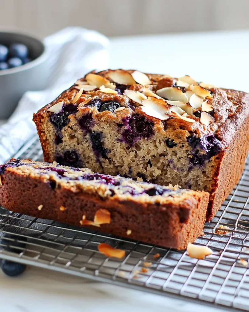 Toasted Coconut Blueberry Banana Bread
