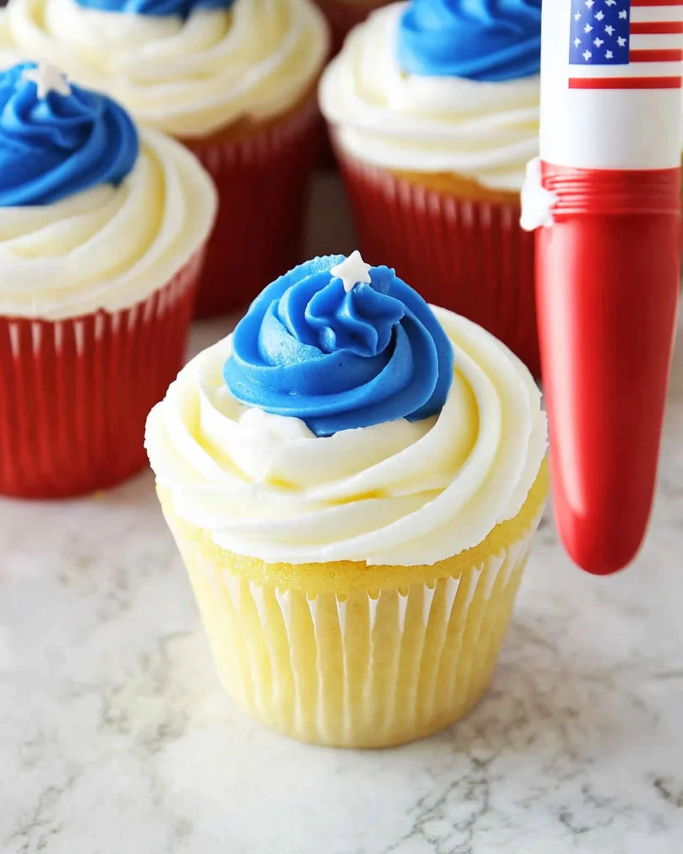 American Flag Cup Cake