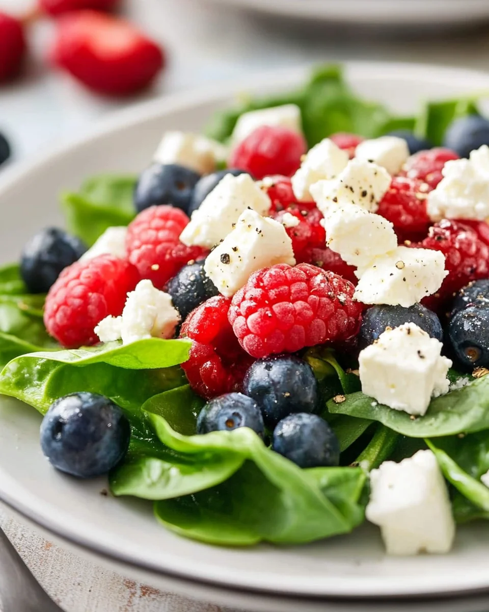 Berry, Feta and Spinach Salad
