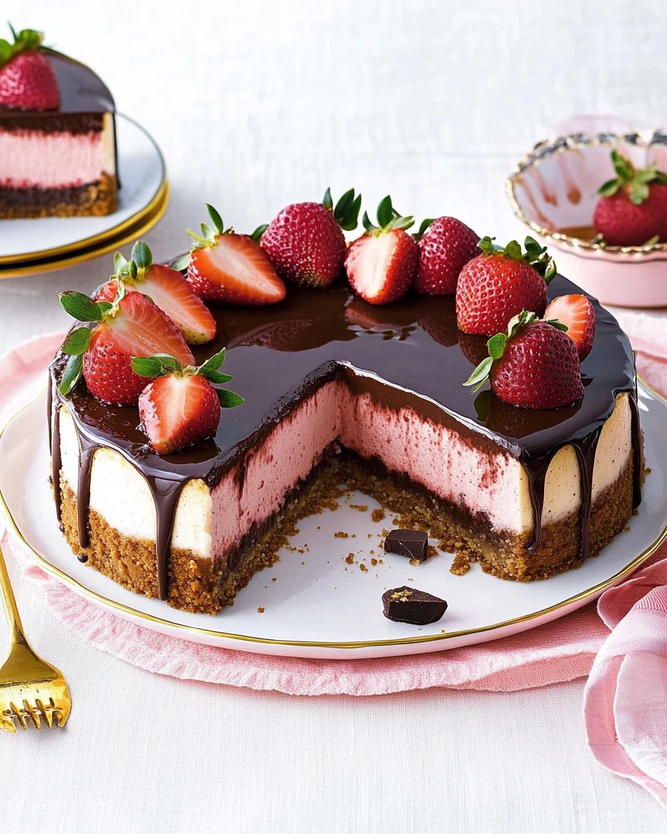 Chocolate Covered Strawberry Cheesecake