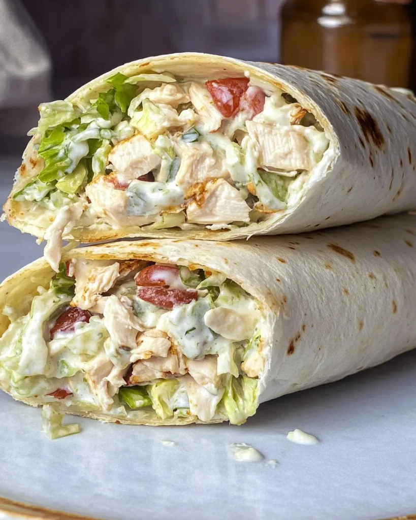 Chopped Chicken Caesar Salad Wrap