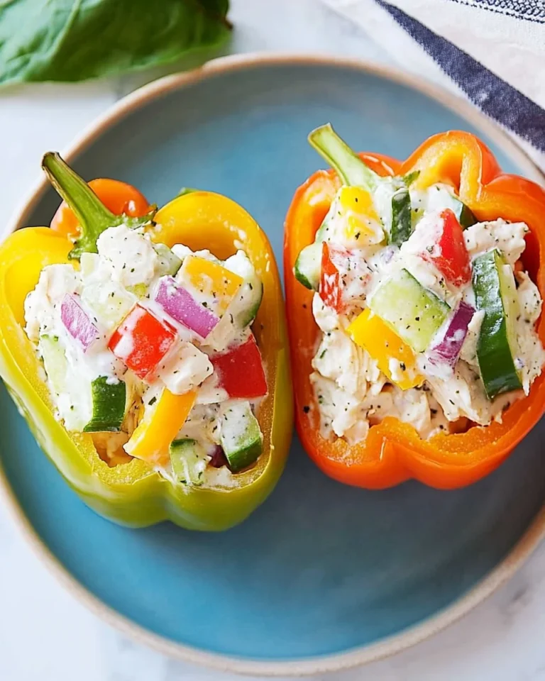 Greek Yogurt Chicken Salad Stuffed Peppers