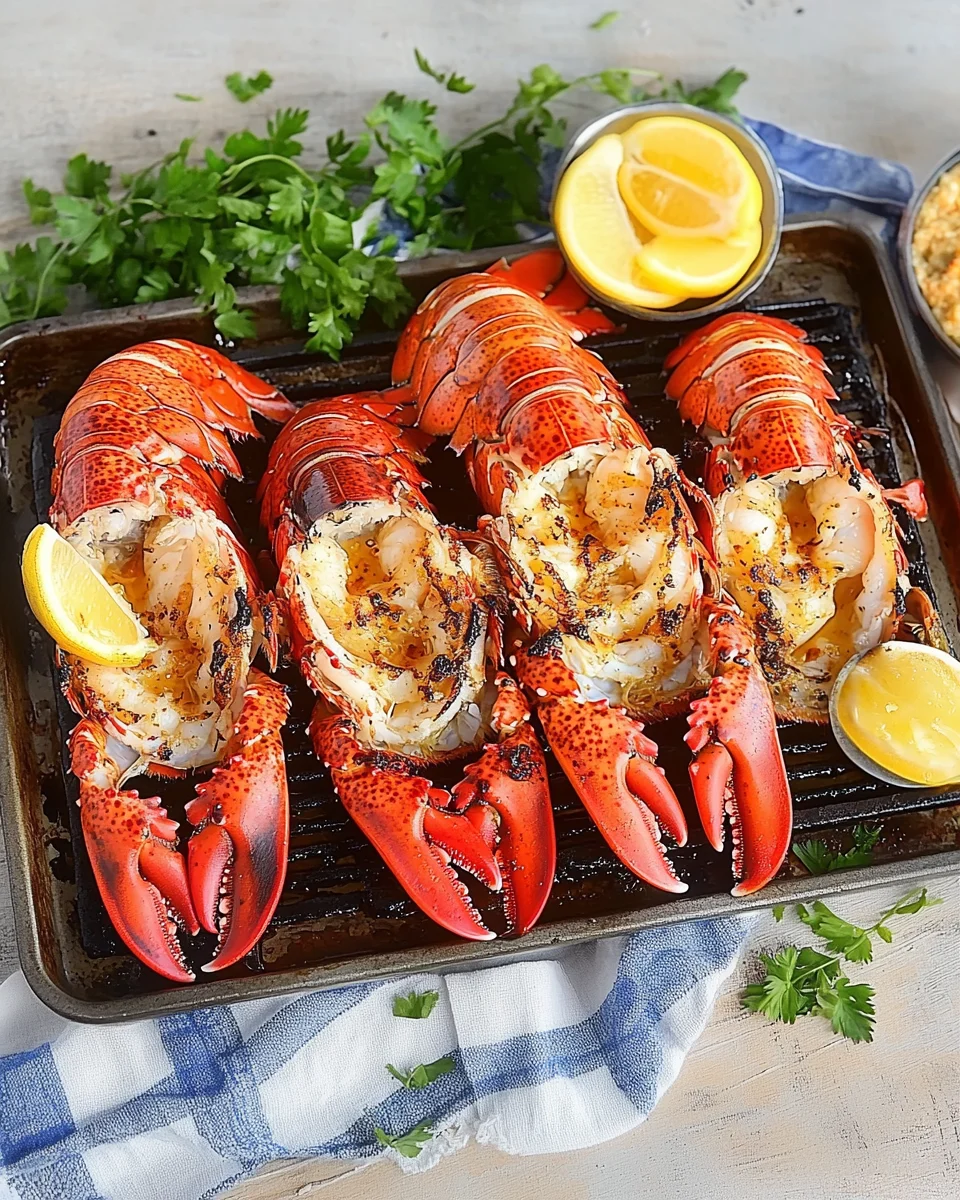 Lemon Butter Grilled Lobster Tails