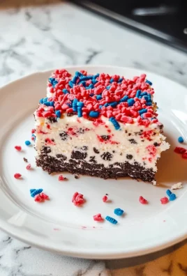No Bake Fireworks Oreo Cheesecake bars