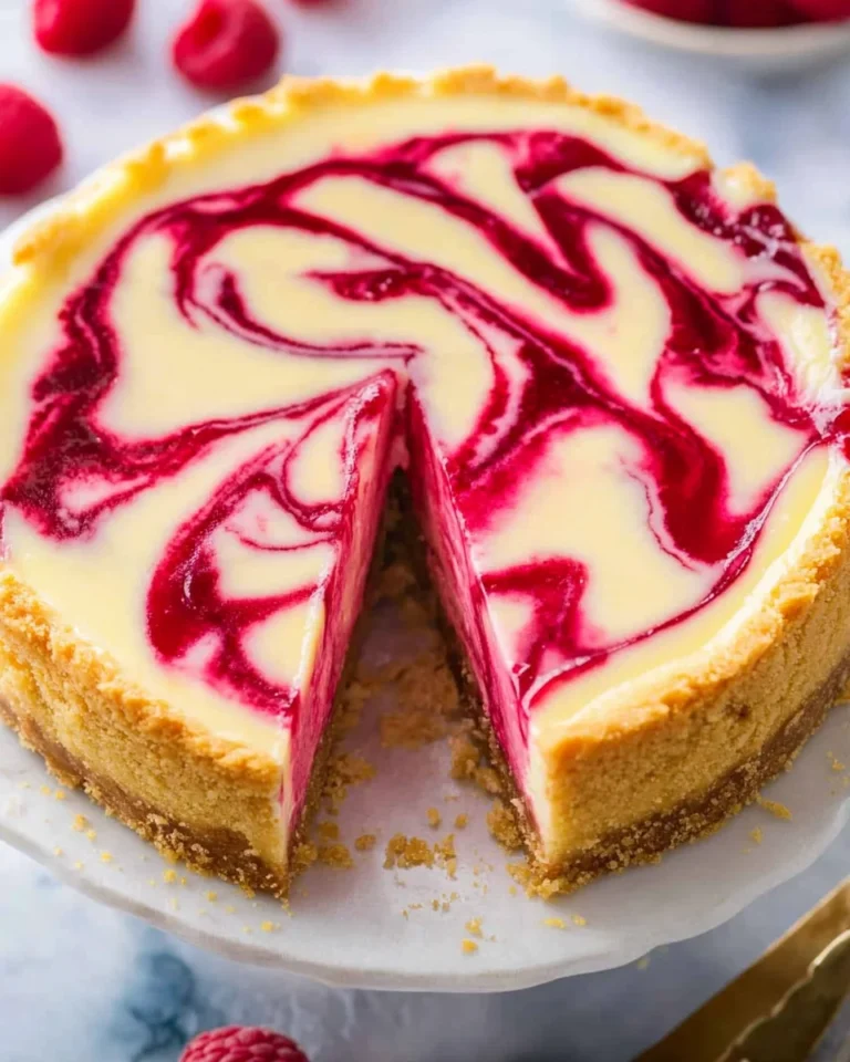 Raspberry Swirl Lemon Cheesecake