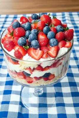Red, White and Blue Strawberry Shortcake Trifle