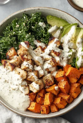 Roasted Chicken, Sweet Potato, and Kale Bowls