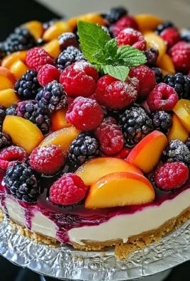 Summer Berry and Peach Cheesecake
