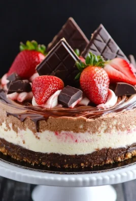 Swirled Chocolate Strawberry Cheesecake