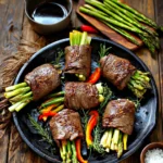 Air Fried Steak and Asparagus Bundles