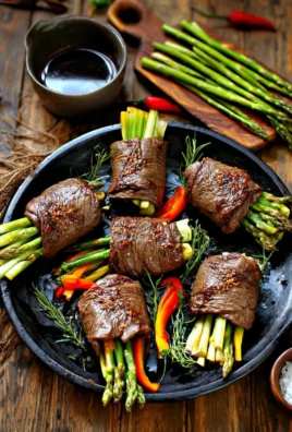 Air Fried Steak and Asparagus Bundles
