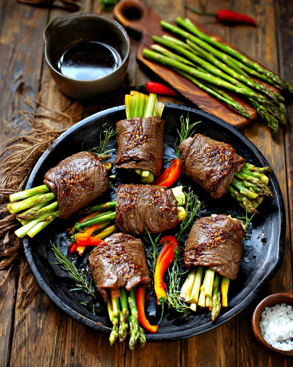 Air Fried Steak and Asparagus Bundles
