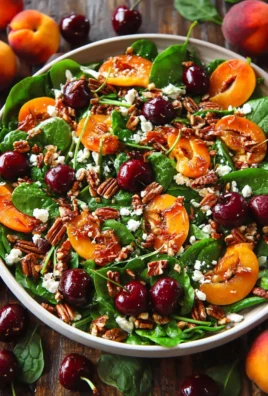 Apricot Salad Apricot Salad with Spinach, Cherries, Pecans, and Feta Cheese