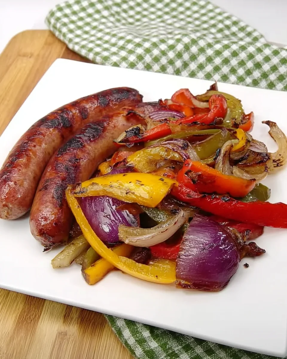 Grilled Sausage with Peppers and Onions