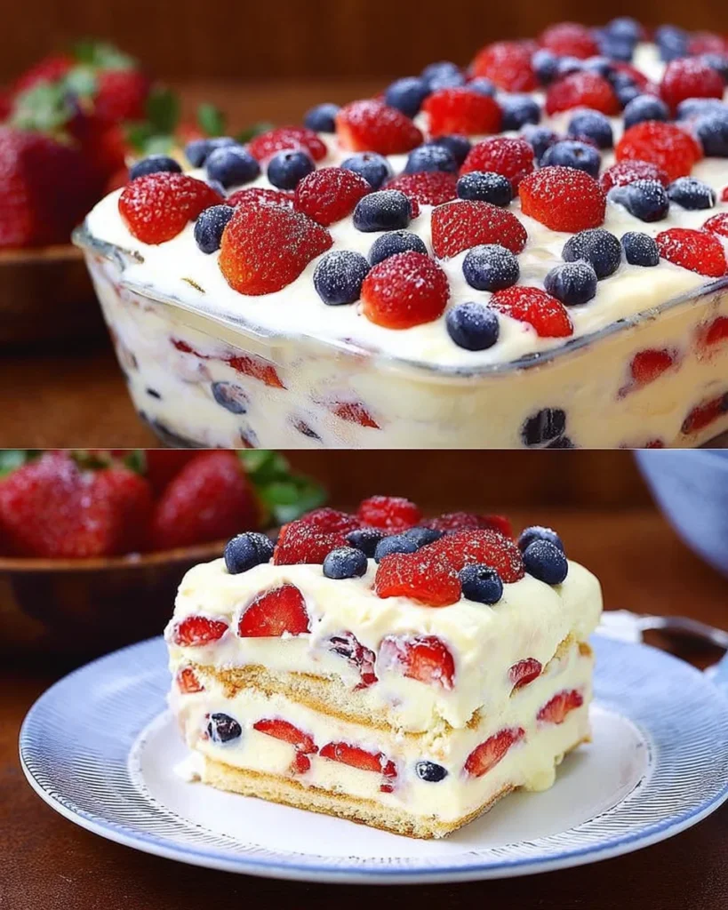 No Bake Icebox Cake with Summer Berries