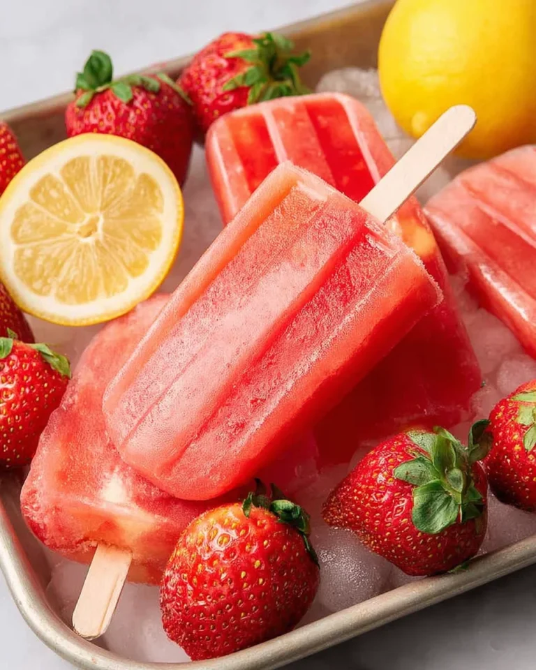 Strawberry Lemonade Popsicles