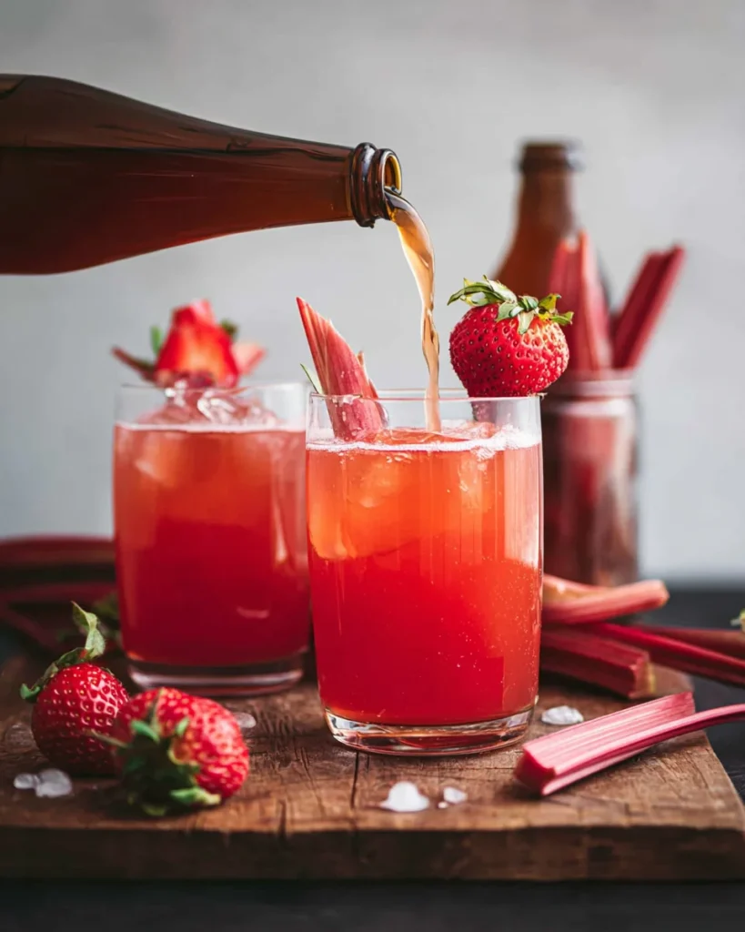 Strawberry Rhubarb Fermented Soda