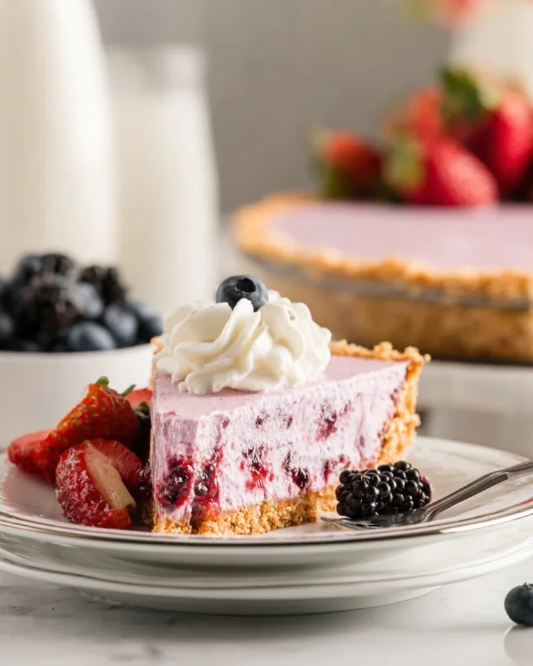 Triple Berry No-Bake Cheesecake