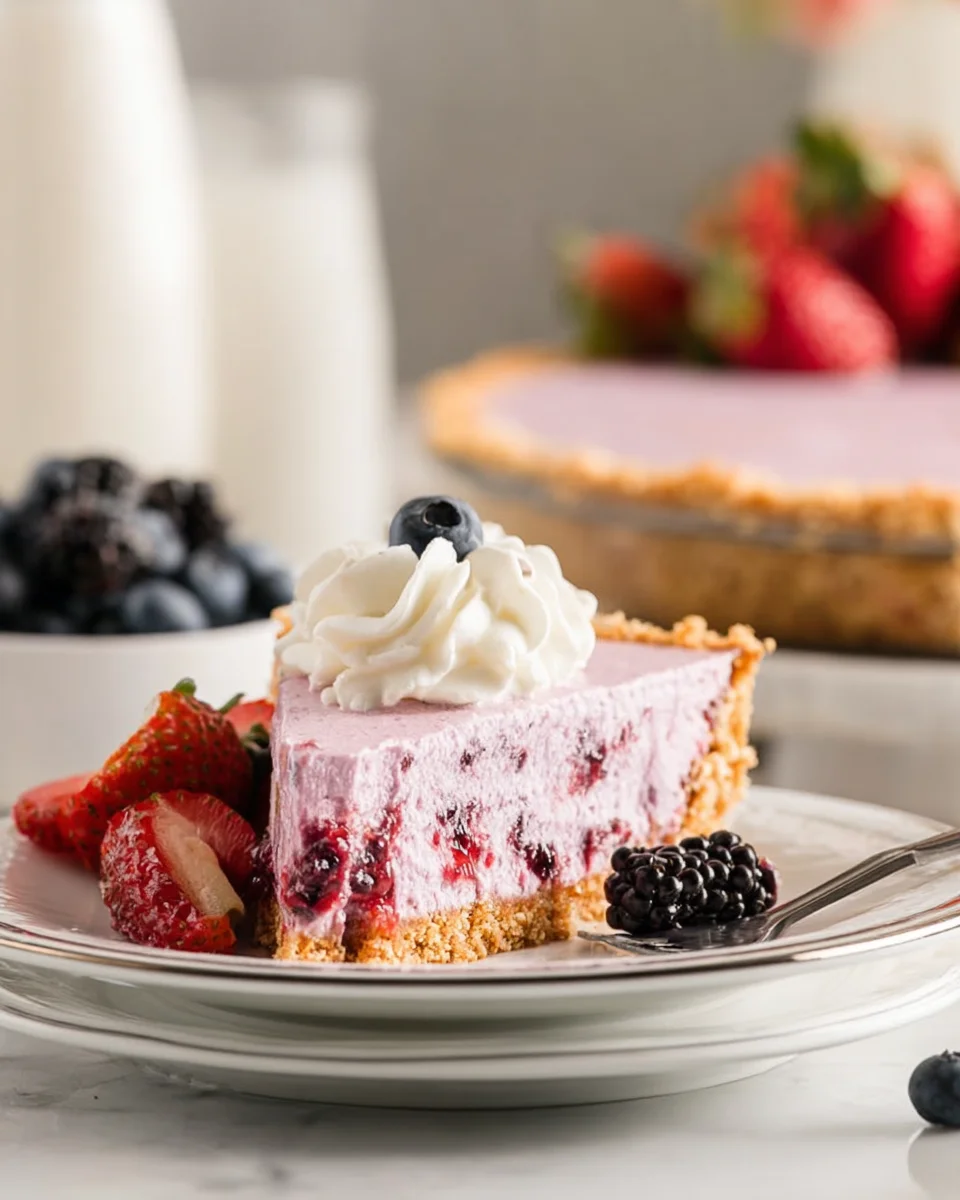 Triple Berry No-Bake Cheesecake