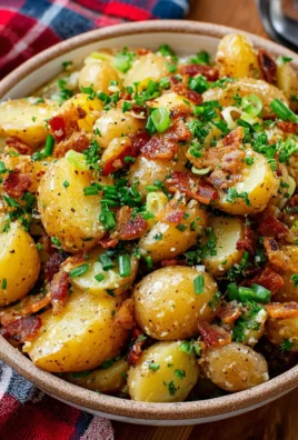 Warm German Potato Salad , with bacon, vinegar, and mustard!