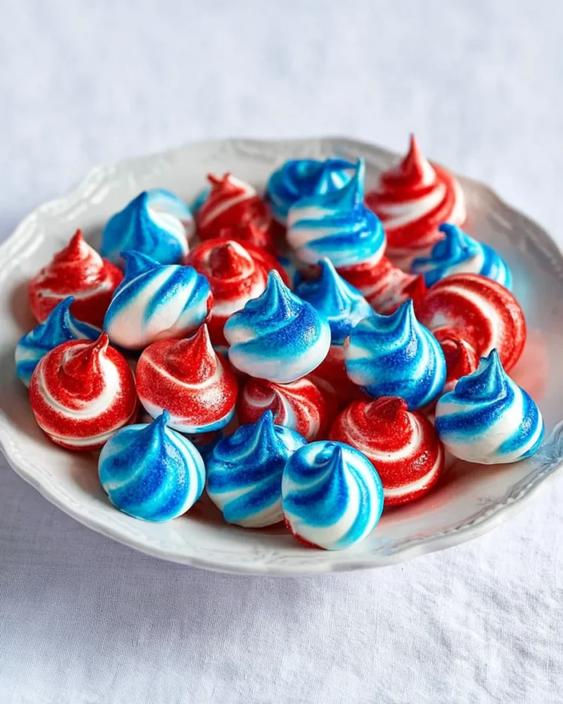 patriotic meringue cookies