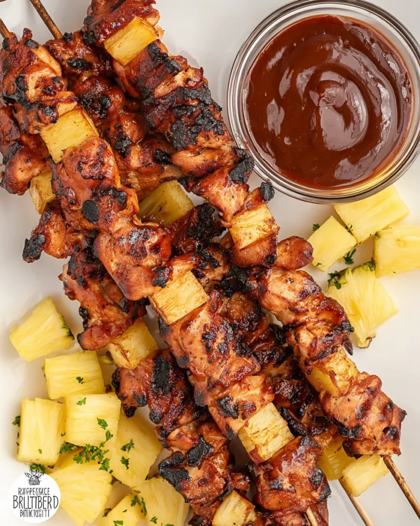 BBQ CHICKEN BACON PINEAPPLE KABOBS