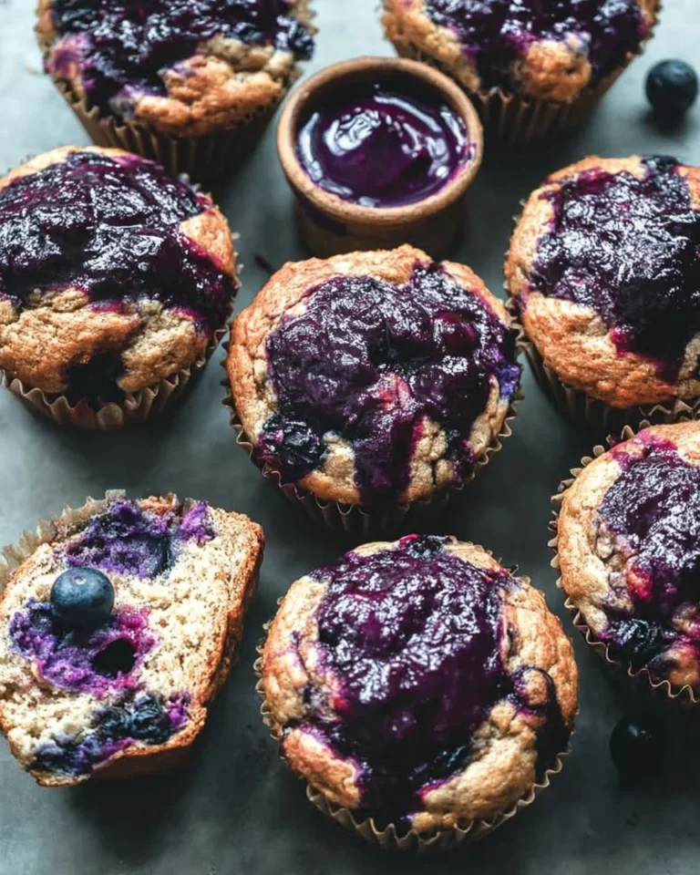 Cardamom-Spiced Blueberry Jam Muffins