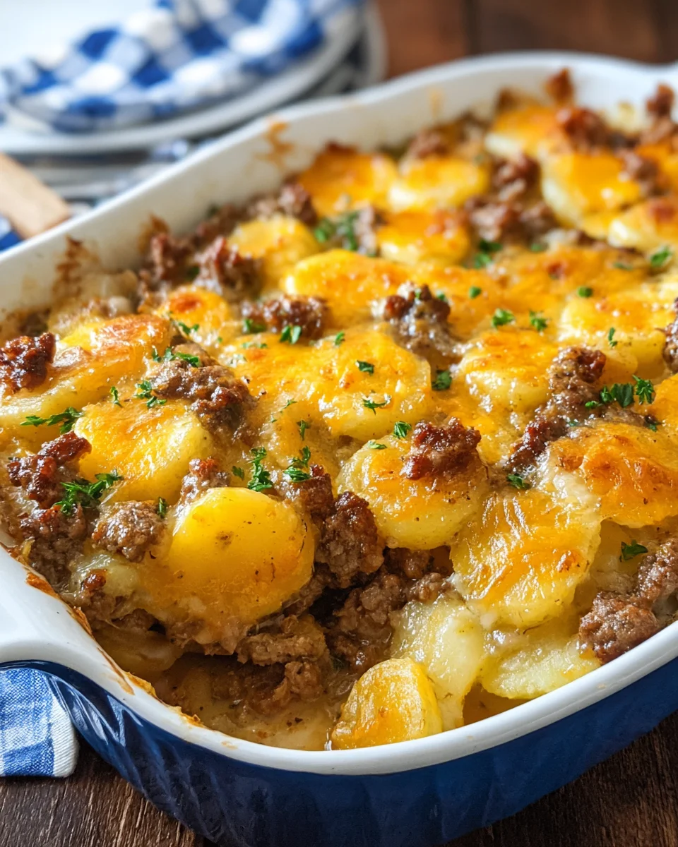 Cheesy Hamburger Potato Casserole