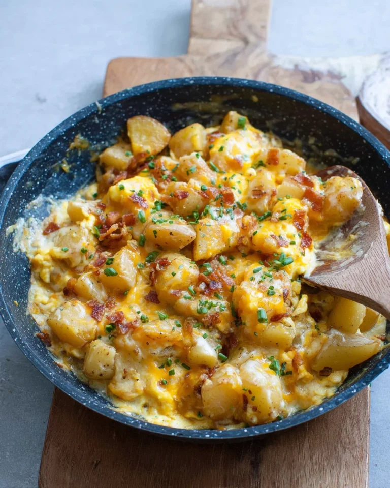 Cheesy Potato Egg Scramble