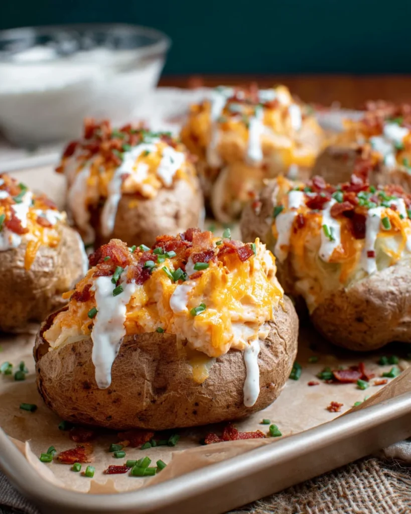 Crack Chicken Stuffed Baked Potatoes