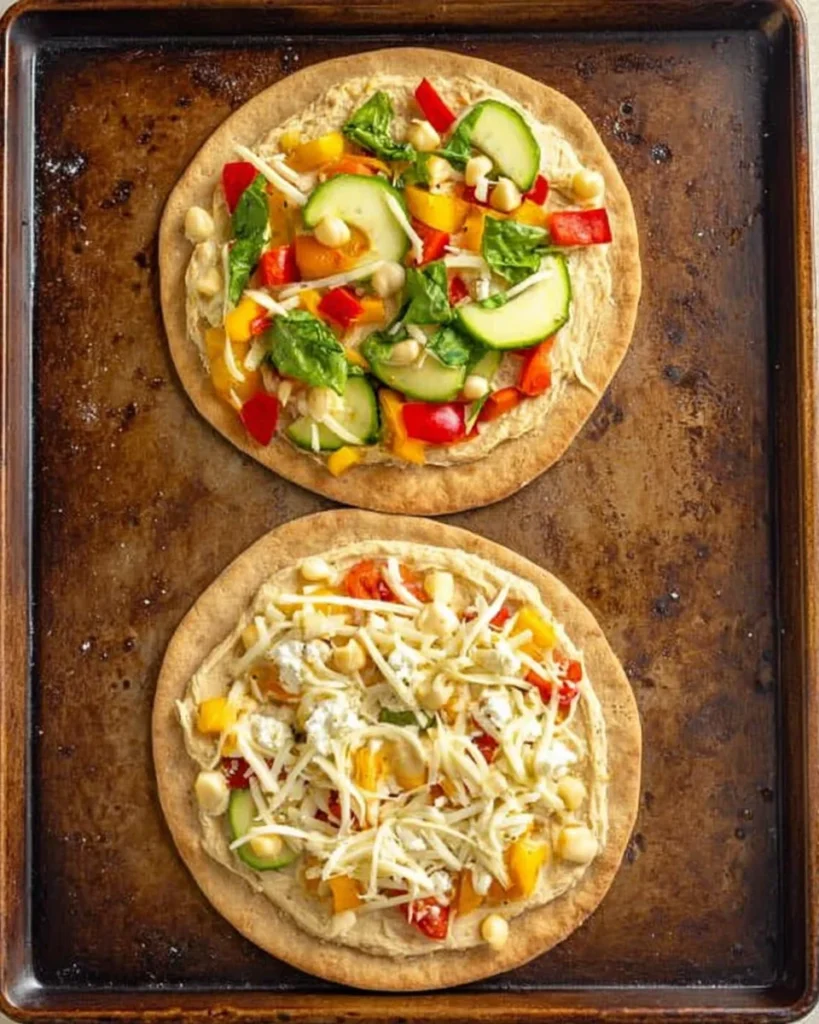Hummus Pita Pizzas