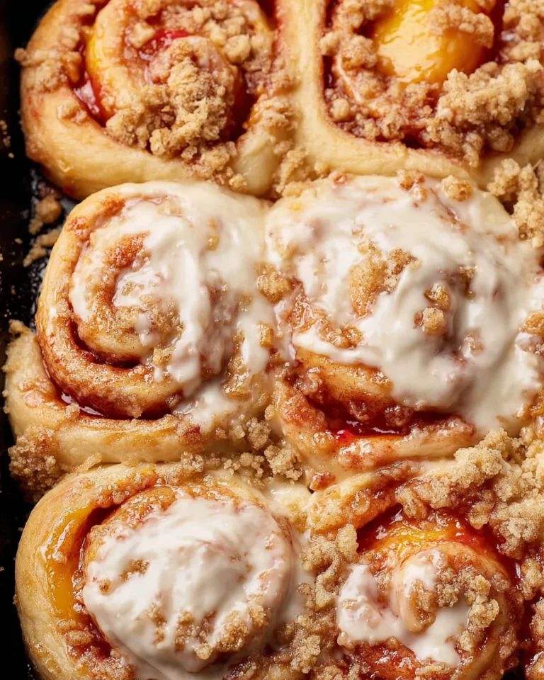 Peach Cobbler Cinnamon Rolls