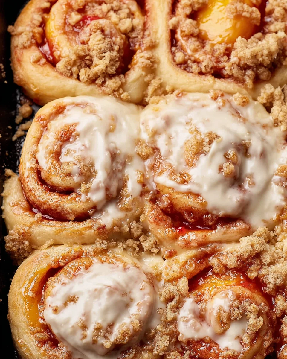 Peach Cobbler Cinnamon Rolls