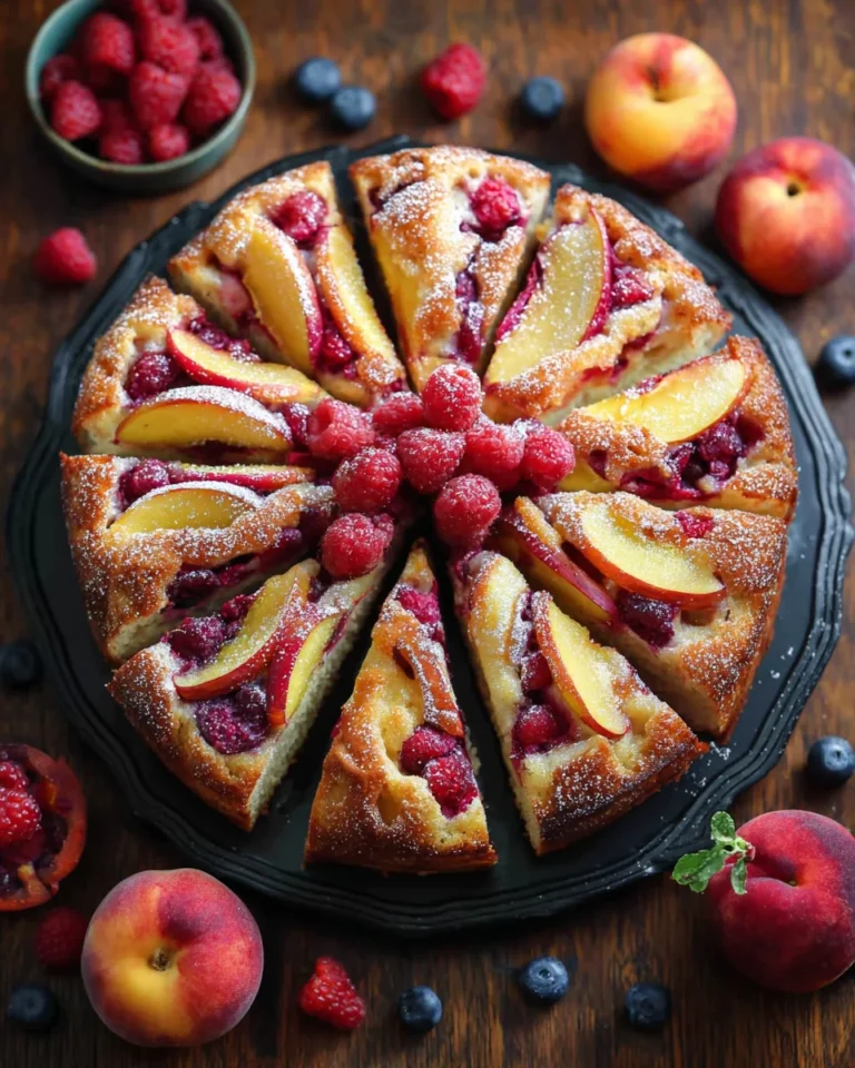raspberry peach cake