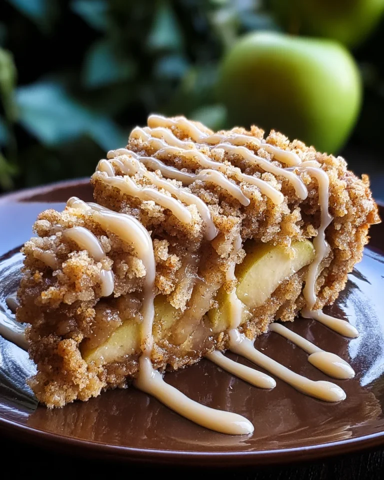 Apple Crumb Cake with Cinnamon Apple Drizzle