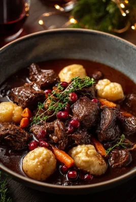 French-Style Beef Stew with Red Wine and Vegetables