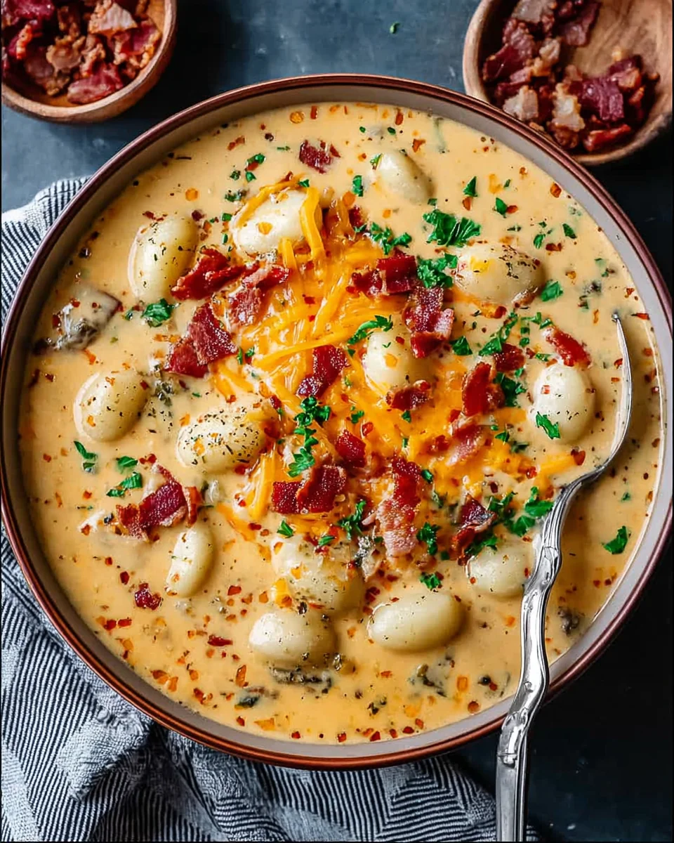 Bacon Cheddar Gnocchi Soup