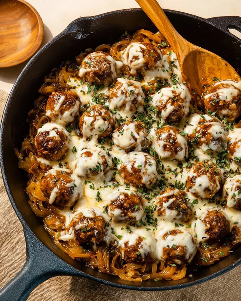 Cheesy French Onion Meatballs