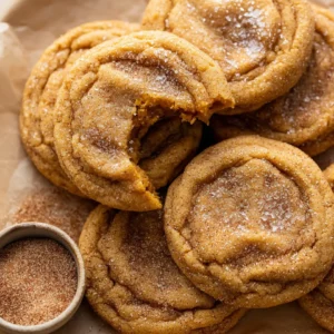 Chewy Pumpkin Snickerdoodle Cookies