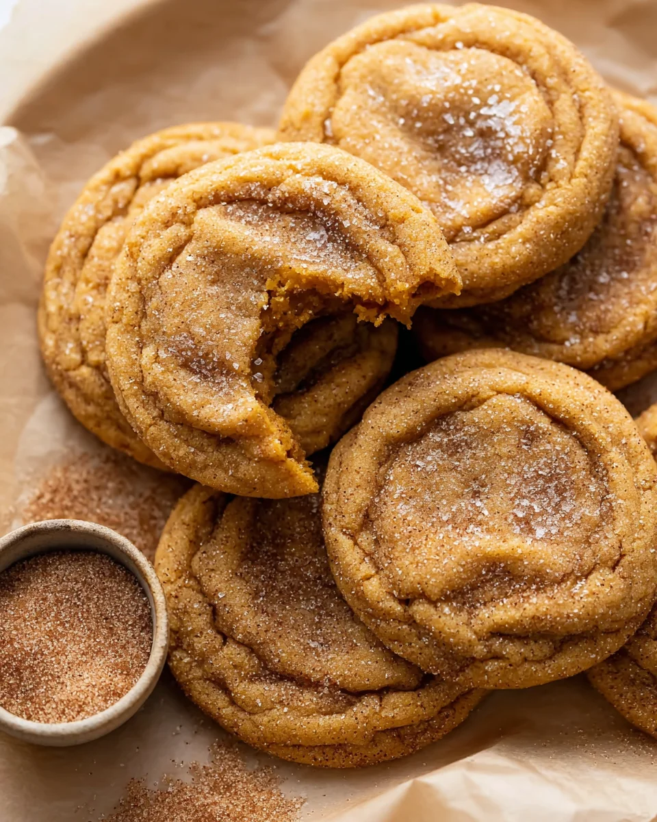 Chewy Pumpkin Snickerdoodle Cookies