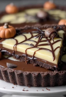 Chocolate Spiderweb Tart For Halloween