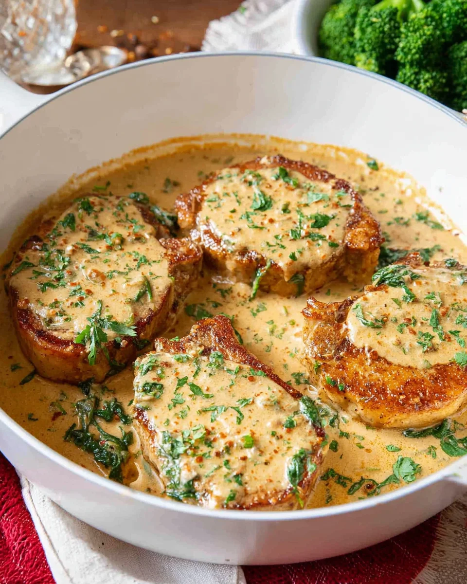 Creamy Garlic Parmesan Pork Chops