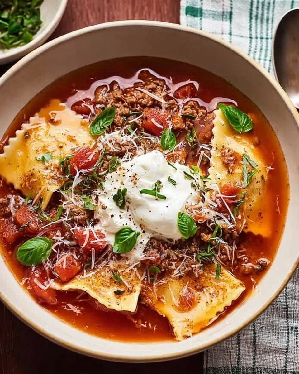 Easy Crockpot Lasagna Soup